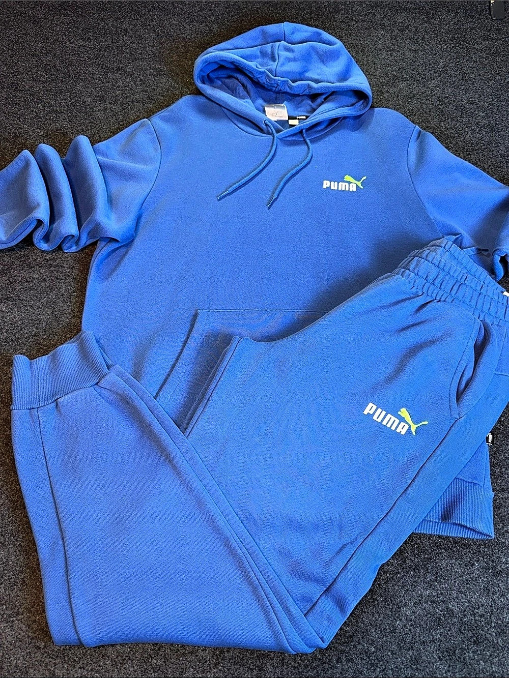 Puma Track Suit Blue Matching Hoodie & Sweatpants Size Medium Mens